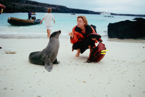 Beate mit Seelöwen